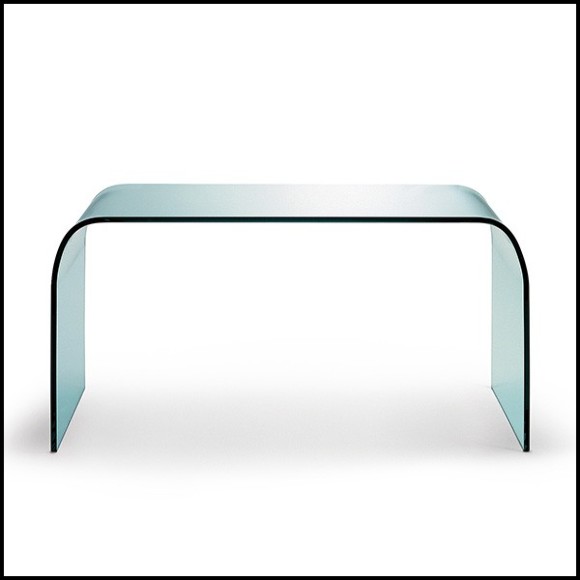 Table basse en verre clair cintré 40-Courbe