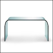 Table basse en verre clair cintré 40-Courbe
