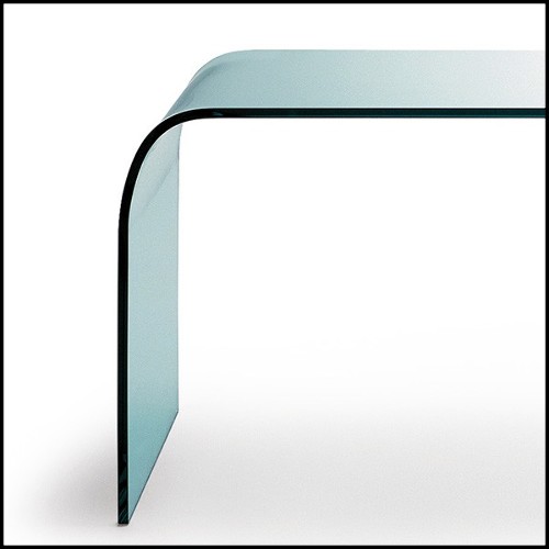 Table basse en verre clair cintré 40-Courbe