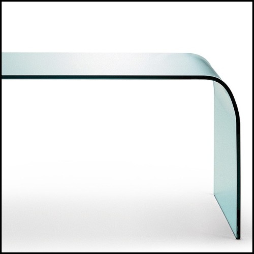 Table basse en verre clair cintré 40-Courbe