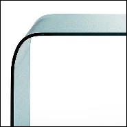 Table basse en verre clair cintré 40-Courbe