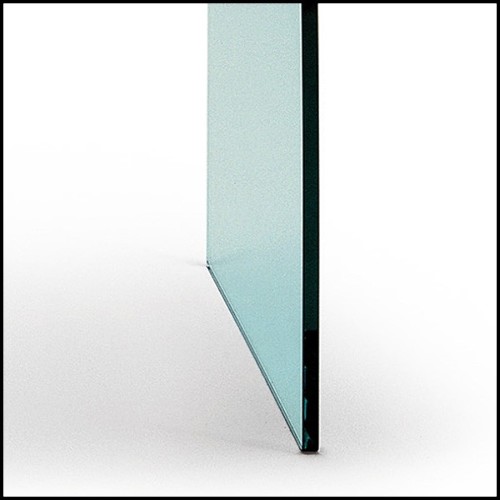Table basse en verre clair cintré 40-Courbe