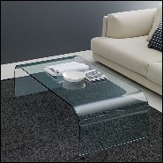 Table basse en verre clair cintré 40-Courbe