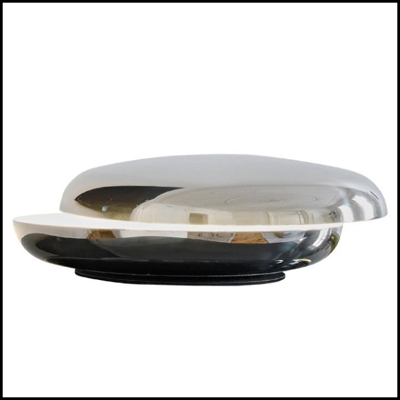 Table Lamp in polished steel 40-Disks