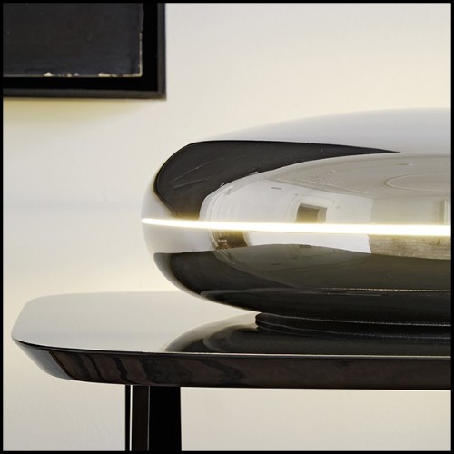 Table Lamp in polished steel 40-Disks