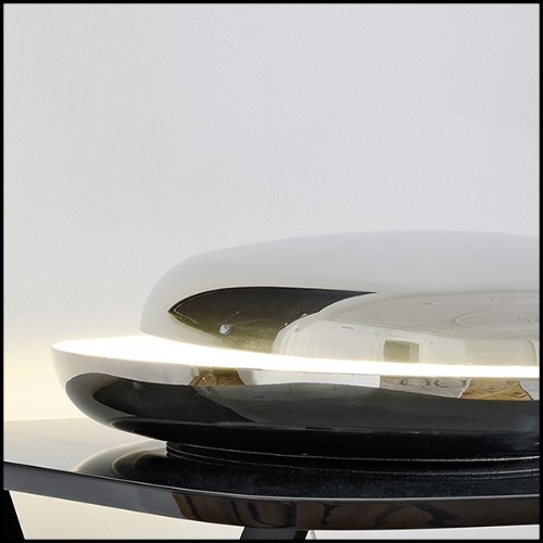 Table Lamp in polished steel 40-Disks