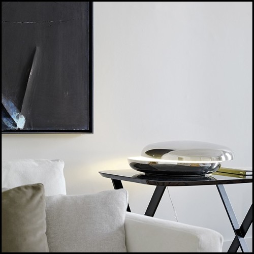 Table Lamp in polished steel 40-Disks