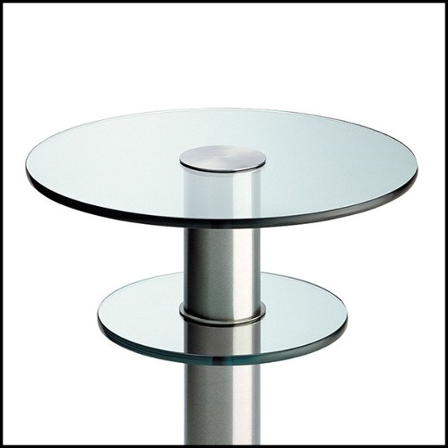 Table d'appoint avec structure en métal finition matte 40-Double Rings