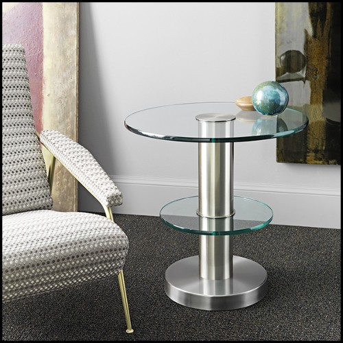 Table d'appoint avec structure en métal finition matte 40-Double Rings