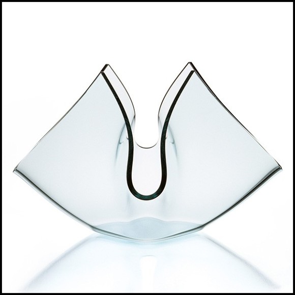 Vase en verre clair cintré 40-Flowering