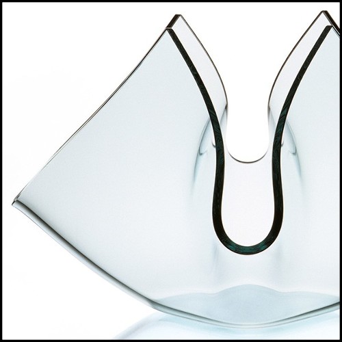 Vase en verre clair cintré 40-Flowering