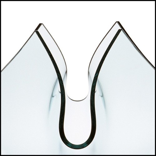 Vase en verre clair cintré 40-Flowering