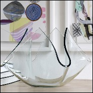 Vase in fused clear glass 40-Flowering