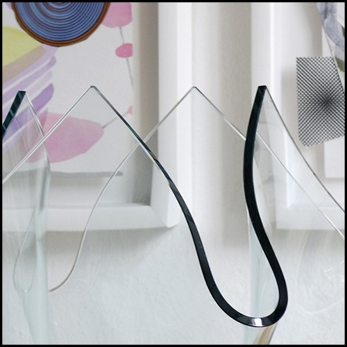 Vase en verre clair cintré 40-Flowering