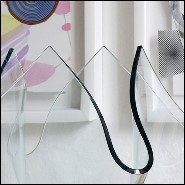 Vase en verre clair cintré 40-Flowering