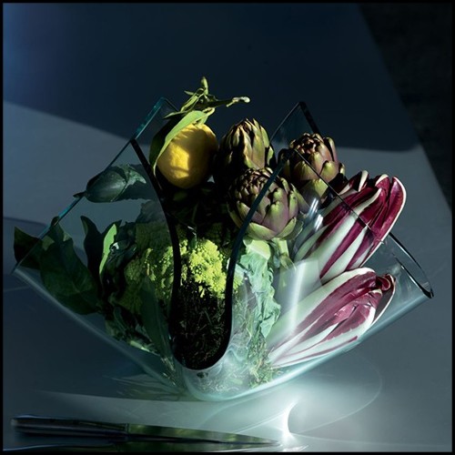 Vase en verre clair cintré 40-Flowering