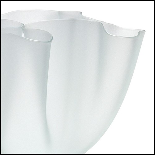 Vase in fused opal white glass 40-Flowering White