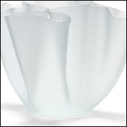 Vase in fused opal white glass 40-Flowering White