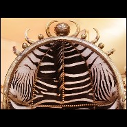 Armchair with real Burchell zebra skin and real horns PC-King Zebra Dome