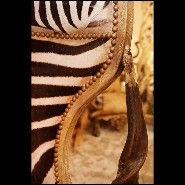 Armchair with real Burchell zebra skin and real horns PC-King Zebra Dome