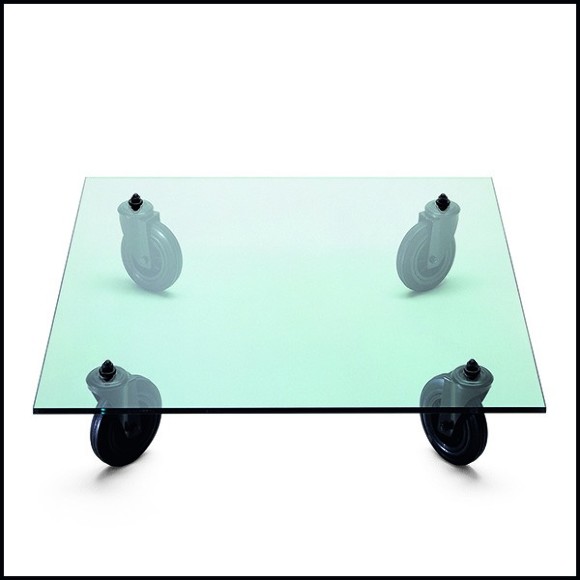 Coffee Table with strong bevelled clear glass top 40-Rolling