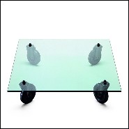 Coffee Table with strong bevelled clear glass top 40-Rolling