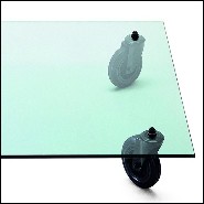 Coffee Table with strong bevelled clear glass top 40-Rolling