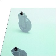 Table basse avec plateau en verre clair biseauté 40-Rolling