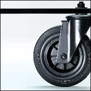 Table basse avec plateau en verre clair biseauté 40-Rolling