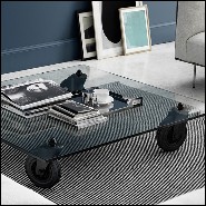 Coffee Table with strong bevelled clear glass top 40-Rolling