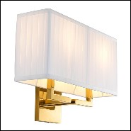 Wall Lamp in gold finish and pleated white shade 24-Westbrook Gold