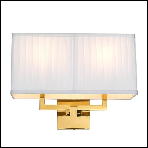 Applique finition gold et abat-jour blanc plissé 24-Westbrook Gold