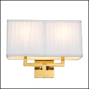 Wall Lamp in gold finish and pleated white shade 24-Westbrook Gold