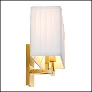 Wall Lamp in gold finish and pleated white shade 24-Westbrook Gold