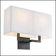 Wall Lamp in bronze finish and pleated white shade 24-Westbrook Bronze