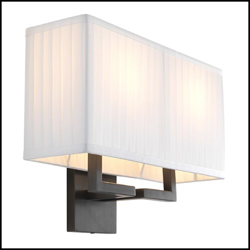 Wall Lamp in bronze finish and pleated white shade 24-Westbrook Bronze