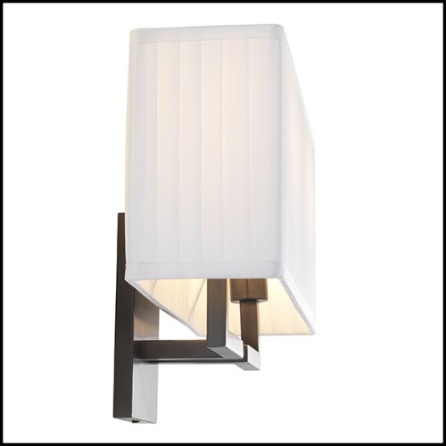Wall Lamp in bronze finish and pleated white shade 24-Westbrook Bronze