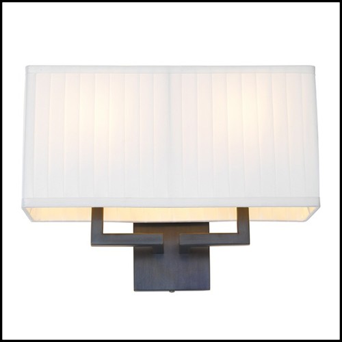 Applique finition bronze et abat-jour blanc plissé 24-Westbrook Bronze