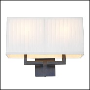 Wall Lamp in bronze finish and pleated white shade 24-Westbrook Bronze