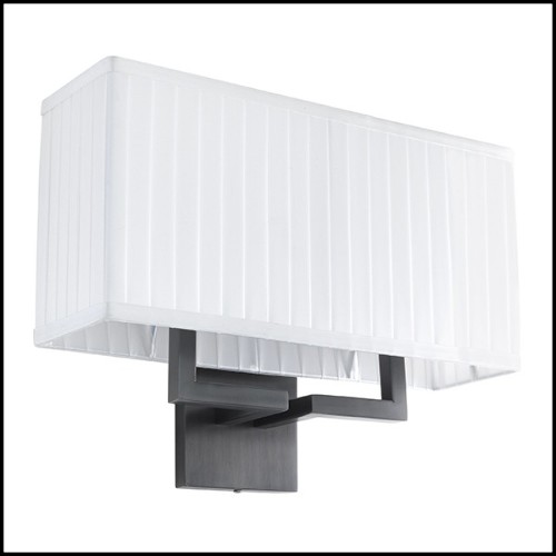 Wall Lamp in bronze finish and pleated white shade 24-Westbrook Bronze