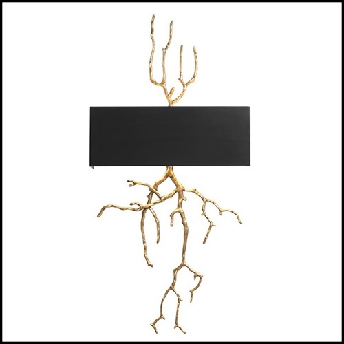 Applique en laiton finition antique et abat-jour en métal 24-Sorento