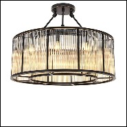 Suspension en bronze finition brillant et abat-jour en verre 24-Bernardi Bronze