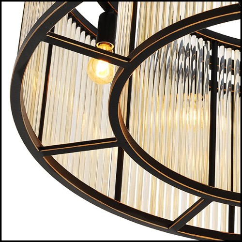 Suspension in bronze in highlight finish and shade in glass 24-Bernardi Bronze