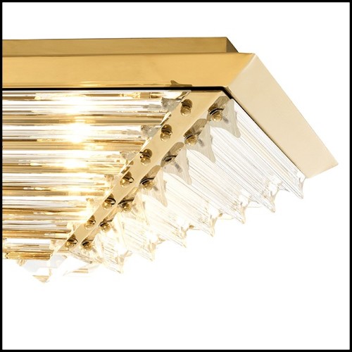Ceiling Lamp in stainless steel in gold finish and crystal glass 24-Eden Gold