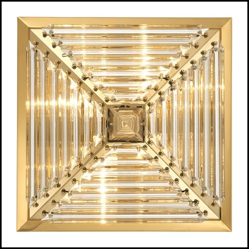 Ceiling Lamp in stainless steel in gold finish and crystal glass 24-Eden Gold