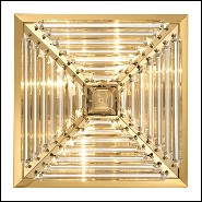 Plafonnier en acier inoxydable finition gold et verre cristal 24-Eden Gold