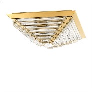 Ceiling Lamp in stainless steel in gold finish and crystal glass 24-Eden Gold