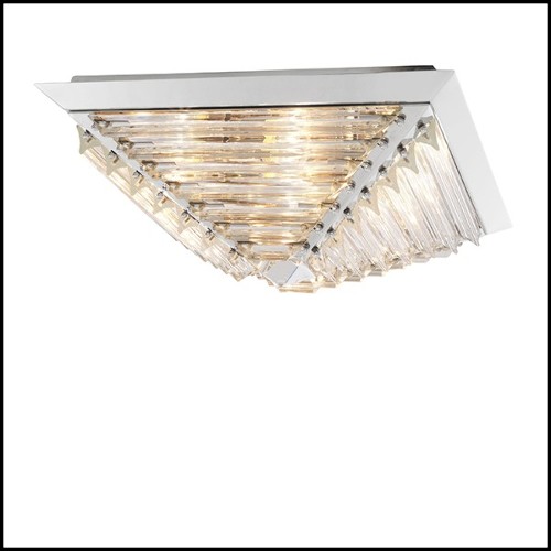 Ceiling Lamp in nickel finish and crystal glass 24-Eden Nickel