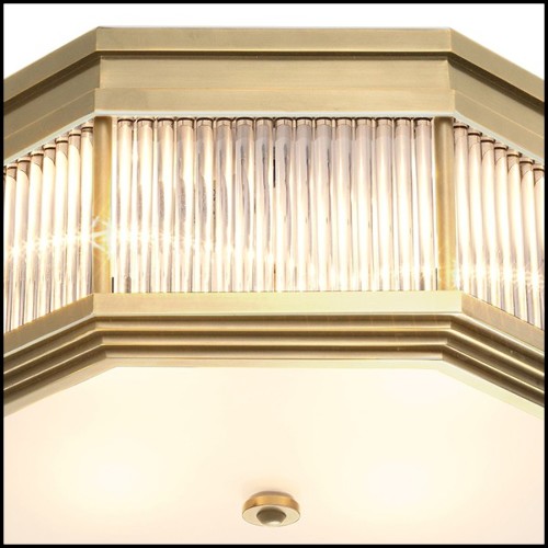 Ceiling lamp with structure in antique brass or nickel or Bronze finish with clear glass and frosted glass 24-Rousseau