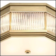 Ceiling lamp with structure in antique brass or nickel or Bronze finish with clear glass and frosted glass 24-Rousseau